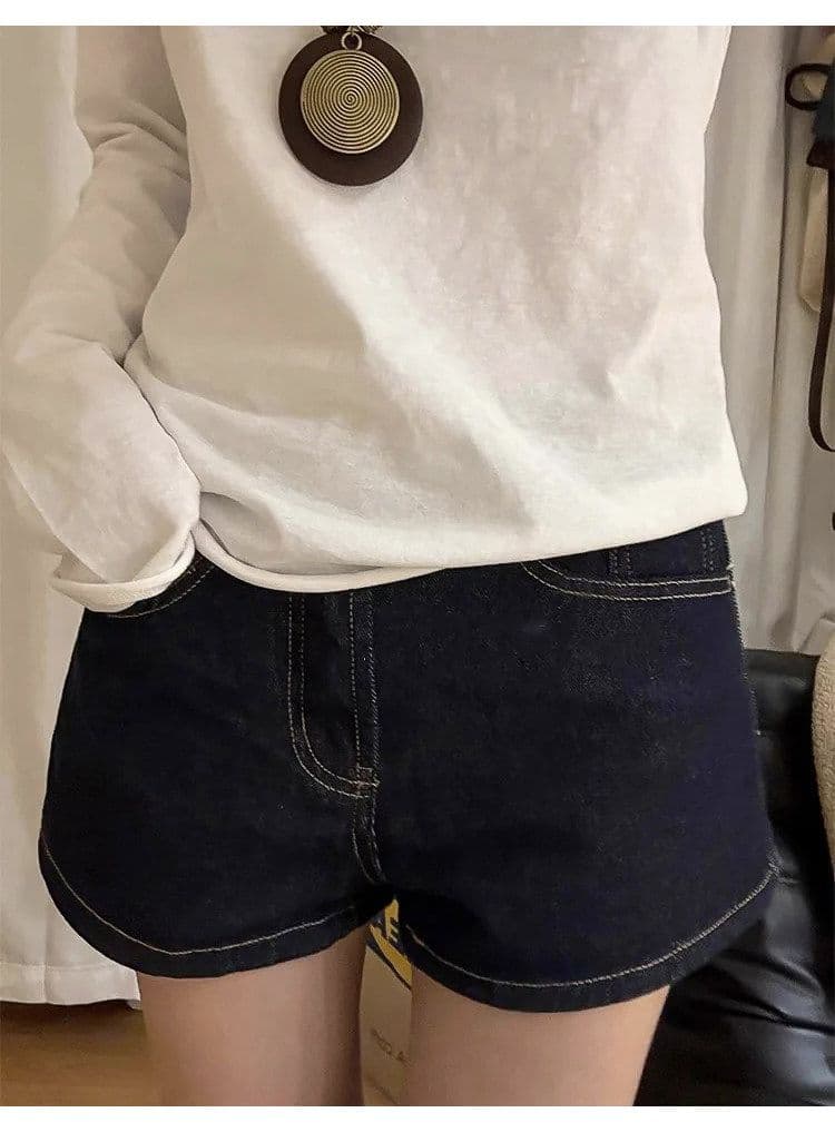 캐주얼 출퇴근 한 마디 스트레이트 데님 반바지 여성 봄 여름 새로운 넓은 다리 다용도 슬림해 보이는 디스플레이 다리 길이 반바지 트렌디 상세 이미지 7