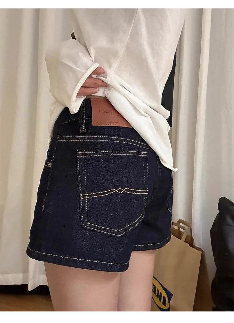 캐주얼 출퇴근 한 마디 스트레이트 데님 반바지 여성 봄 여름 새로운 넓은 다리 다용도 슬림해 보이는 디스플레이 다리 길이 반바지 트렌디 상세 이미지 8