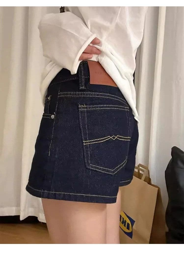 캐주얼 출퇴근 한 마디 스트레이트 데님 반바지 여성 봄 여름 새로운 넓은 다리 다용도 슬림해 보이는 디스플레이 다리 길이 반바지 트렌디 상세 이미지 10