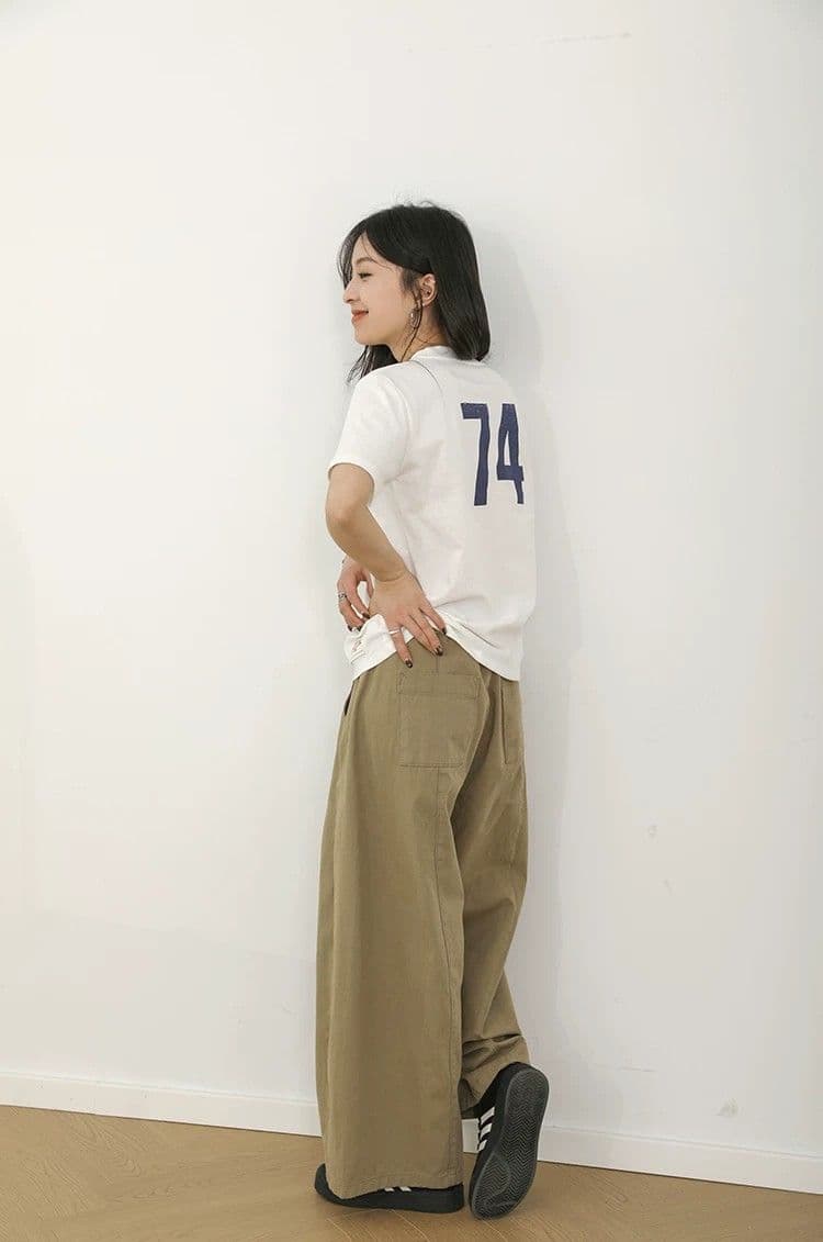 워싱 순면 여름 얇은 스타일 하이웨이스트 9 포인트 디자인 센스 워크웨어 팬츠 빅 사이즈 루즈핏 캐주얼 바지 상세 이미지 23