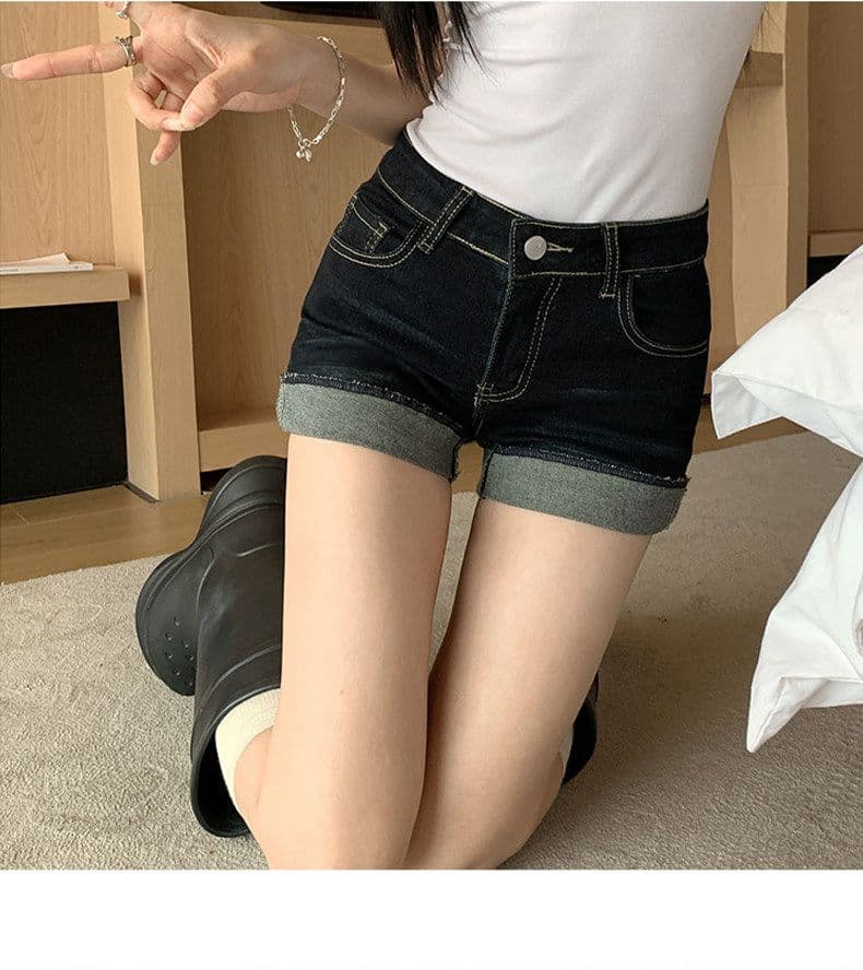 아메리칸 핫걸 하이웨이스트 섹시함 반바지 핫 바지 청바지 여성 봄 여름 새로운 디자인 센스 볼륨 측면 짧은 바지 상세 이미지 7