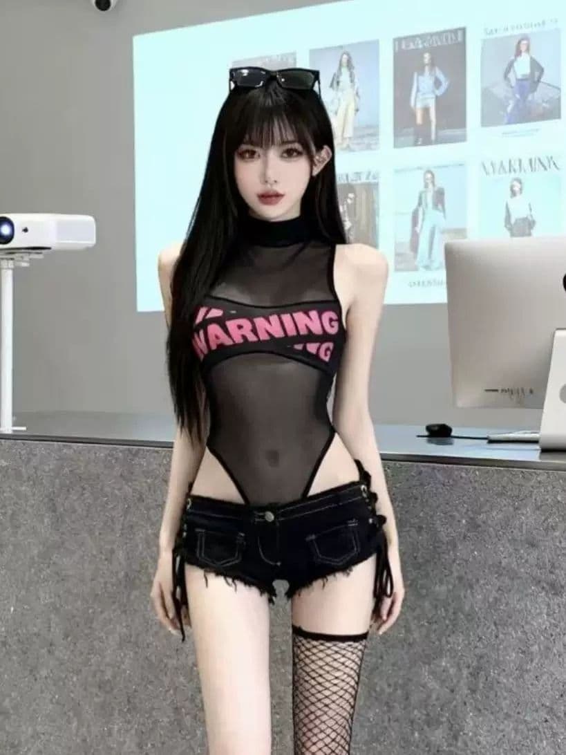 핫걸 섹시함 핫 바지 스트랩 초단바지 봄 여름 새로운 슬림해 보이는 디스플레이 높음 달콤한 차가운 아메리칸 레트로 데님 반바지 상세 이미지 2