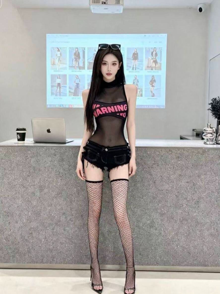 핫걸 섹시함 핫 바지 스트랩 초단바지 봄 여름 새로운 슬림해 보이는 디스플레이 높음 달콤한 차가운 아메리칸 레트로 데님 반바지 상세 이미지 5