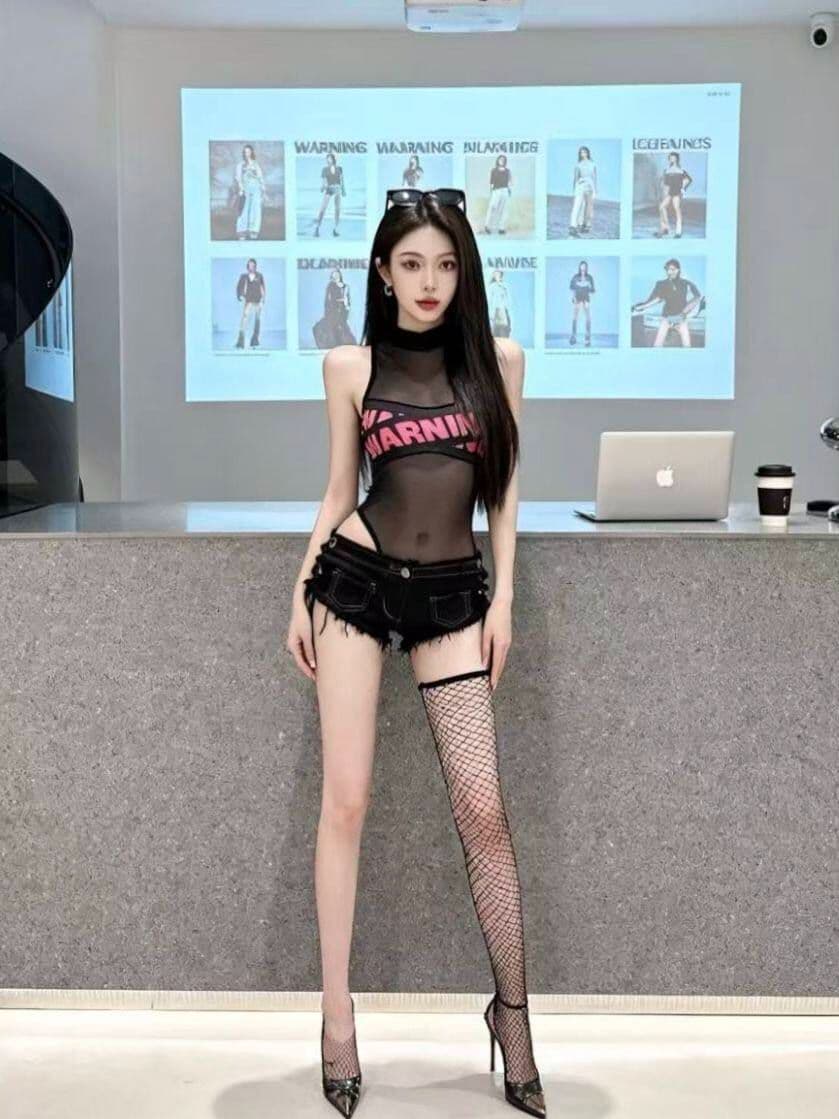 핫걸 섹시함 핫 바지 스트랩 초단바지 봄 여름 새로운 슬림해 보이는 디스플레이 높음 달콤한 차가운 아메리칸 레트로 데님 반바지 상세 이미지 6
