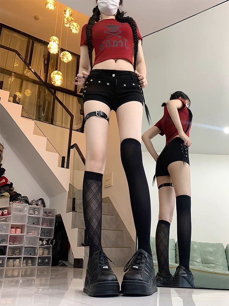 아메리칸 달콤한 차가운 핫걸 섹시함 타이트 스커트 뜨거운 바지 2026 여름 다용도 슬림해 보이는 한 마디 징 데님 반바지 ins 상세 이미지 1