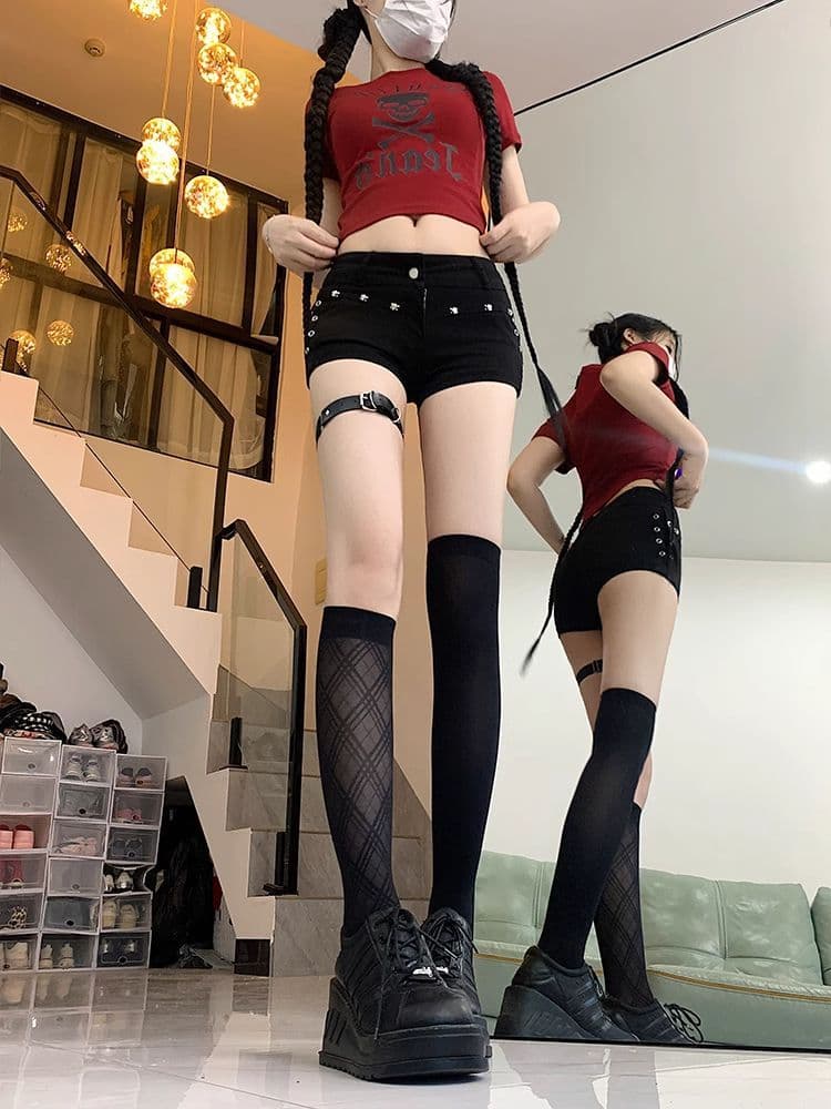아메리칸 달콤한 차가운 핫걸 섹시함 타이트 스커트 뜨거운 바지 2026 여름 다용도 슬림해 보이는 한 마디 징 데님 반바지 ins 상세 이미지 4
