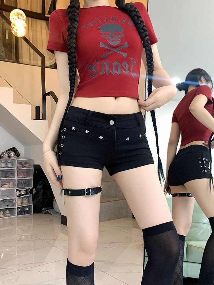 아메리칸 달콤한 차가운 핫걸 섹시함 타이트 스커트 뜨거운 바지 2026 여름 다용도 슬림해 보이는 한 마디 징 데님 반바지 ins 상세 이미지 9