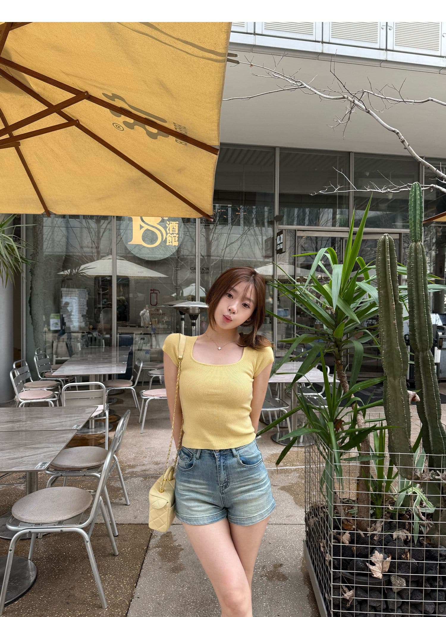 학원 스타일 출퇴근 반바지 봄 여름 새로운 워싱 디스플레이 높음 슬림해 보이는 다용도 루즈핏 스트레이트 데님 반바지 트렌디 상세 이미지 4