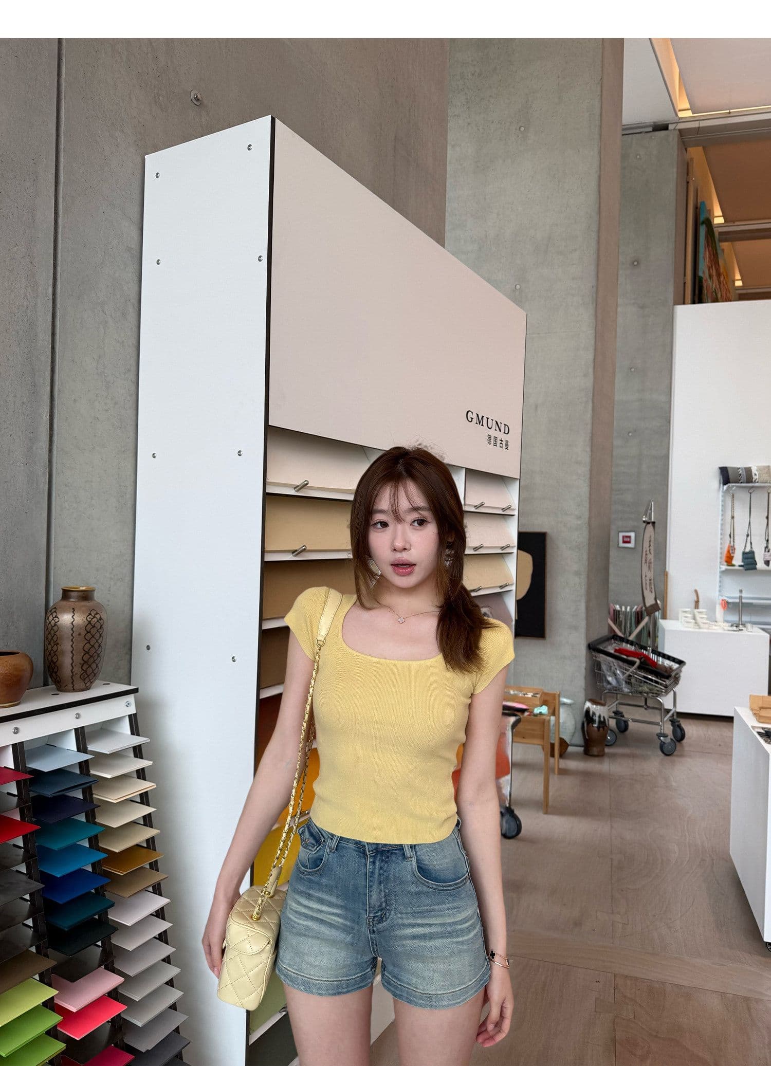 학원 스타일 출퇴근 반바지 봄 여름 새로운 워싱 디스플레이 높음 슬림해 보이는 다용도 루즈핏 스트레이트 데님 반바지 트렌디 상세 이미지 14