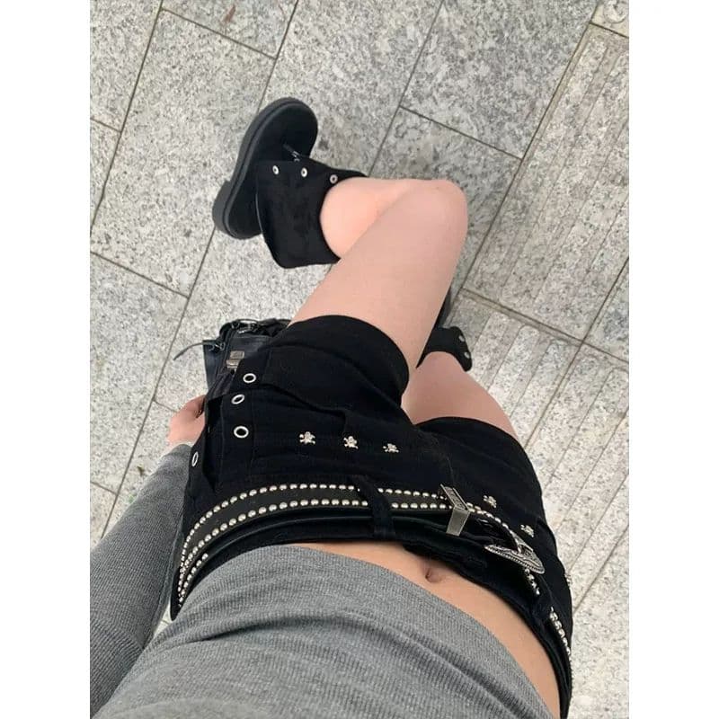 디자인 센스 ins 출퇴근 거리 데님 반바지 여성 봄 여름 새로운 슬림해 보이는 출퇴근 타이트 스커트 데님 뜨거운 바지 상세 이미지 2