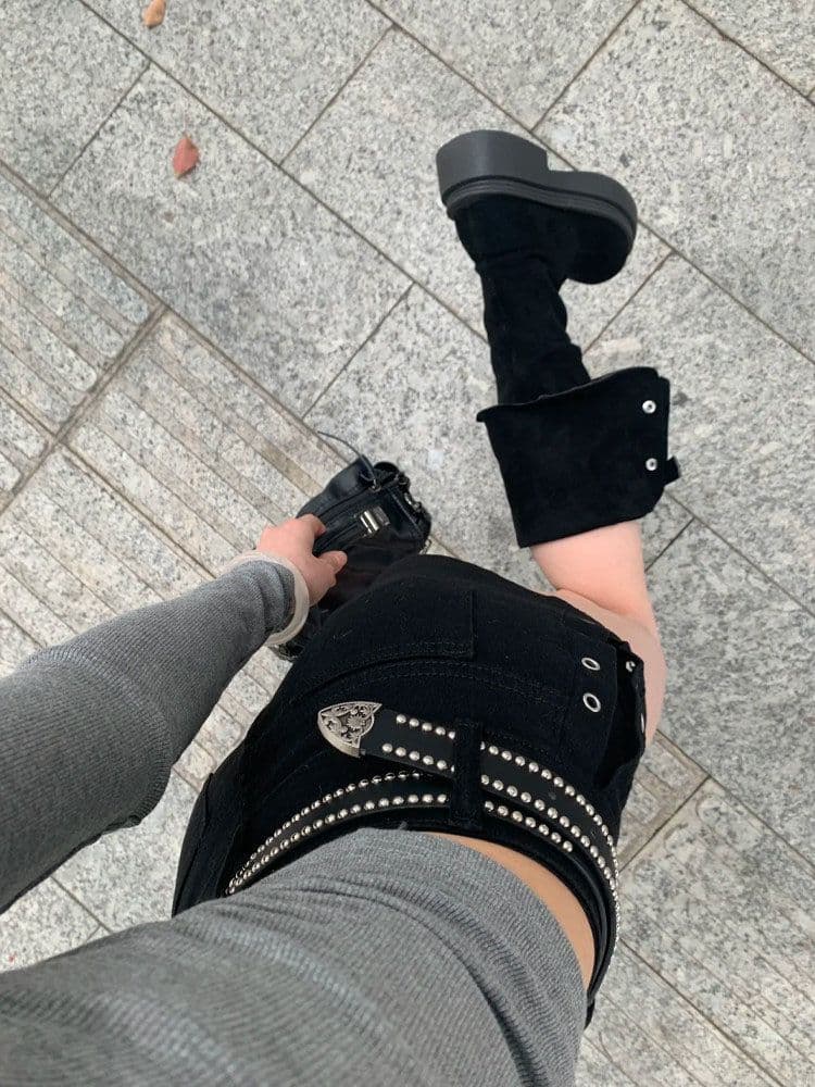 디자인 센스 ins 출퇴근 거리 데님 반바지 여성 봄 여름 새로운 슬림해 보이는 출퇴근 타이트 스커트 데님 뜨거운 바지 상세 이미지 5