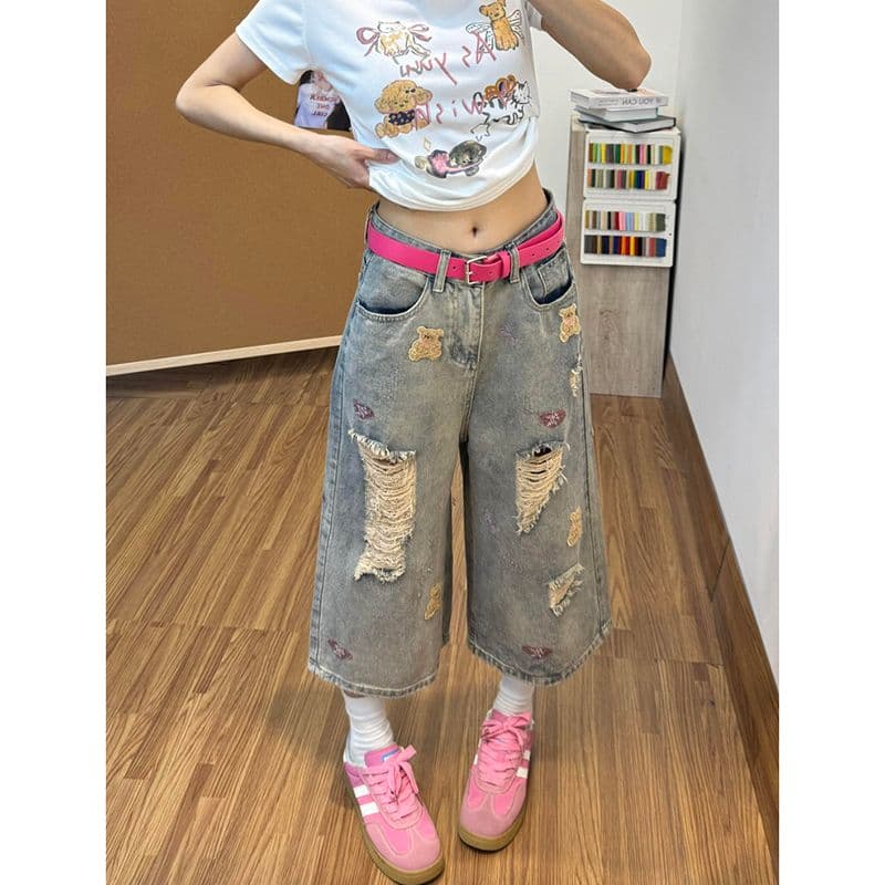 출퇴근 미니멀리즘 중성 데님 7부 바지 여성 봄 여름 새로운 다용도 루즈핏 7 점 스트레이트 청바지 트렌디