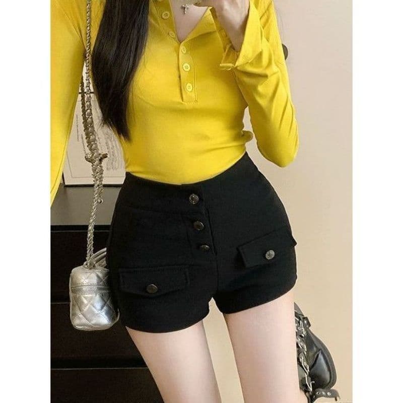 주머니 디자인 센스 작은 대중 로우 허리 바지 여성 핫걸 레트로 워크웨어 반바지 여성 여름 새로운 다용도 몸매 가꾸기 슬림해 보이는 이미지 2