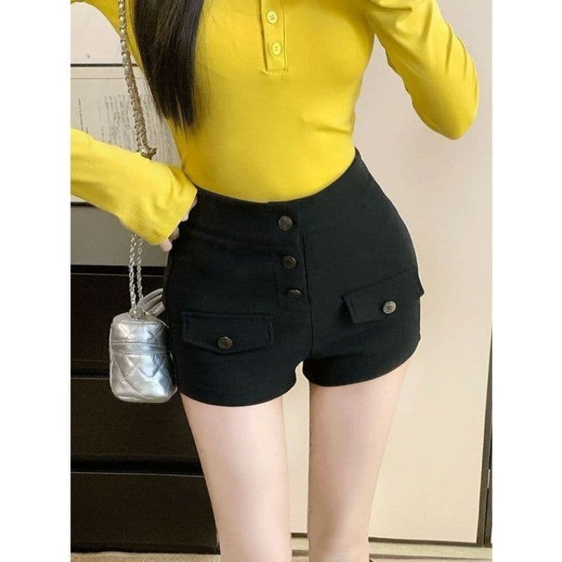 주머니 디자인 센스 작은 대중 로우 허리 바지 여성 핫걸 레트로 워크웨어 반바지 여성 여름 새로운 다용도 몸매 가꾸기 슬림해 보이는 상세 이미지 2