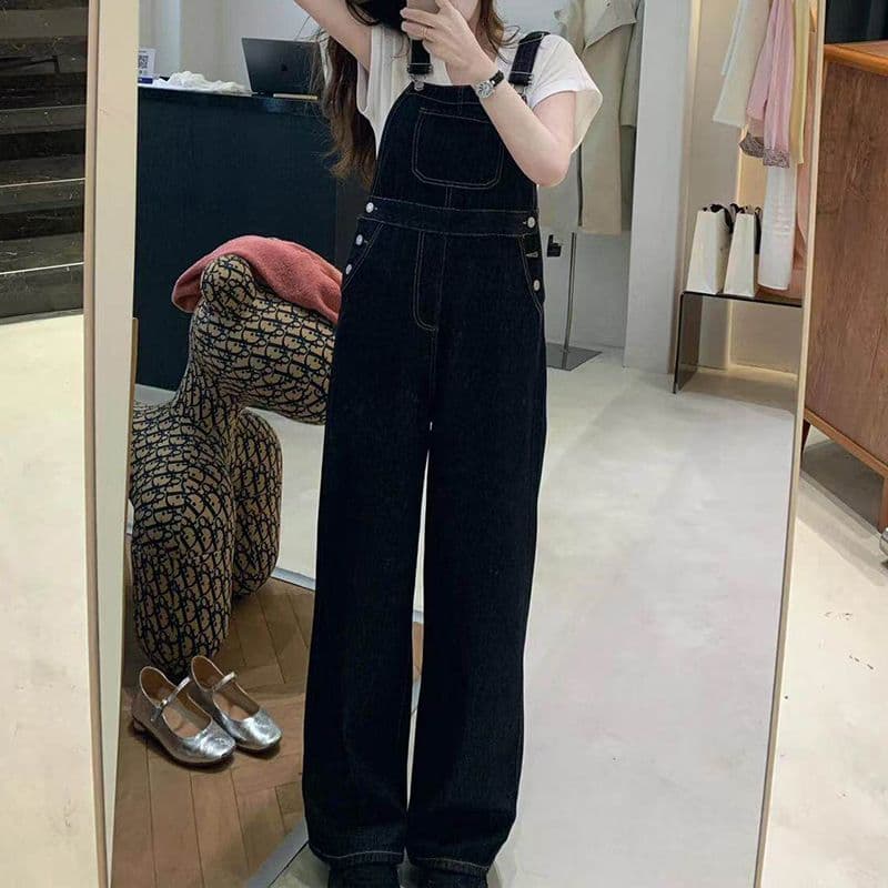 트렌드 출퇴근 캐주얼 데님 멜빵 바지 여성 봄 여름 새로운 디스플레이 높음 ins 캐주얼 데님 멜빵 바지 트렌디 이미지 2
