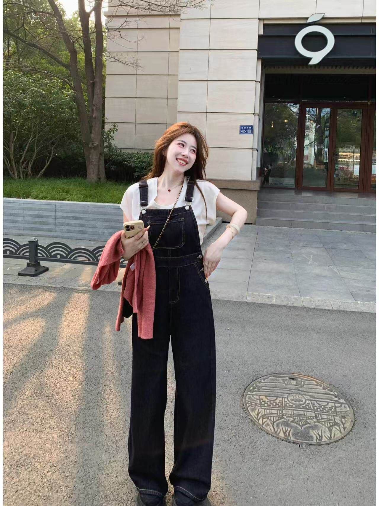트렌드 출퇴근 캐주얼 데님 멜빵 바지 여성 봄 여름 새로운 디스플레이 높음 ins 캐주얼 데님 멜빵 바지 트렌디 상세 이미지 6