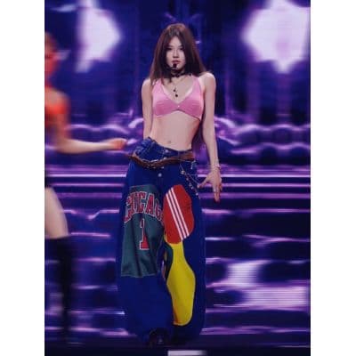 아메리칸 높음 거리 레트로 배색 청바지 바지 여자 2026 새로운 루즈핏 와이드 레그 팬츠 모통이 칼 바지 긴 바지 트렌디 상세 이미지 5