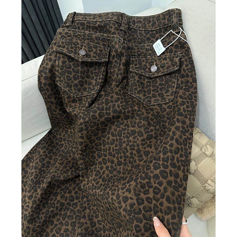 거리 하라주쿠 스타일 넓은 다리 청바지 여성 봄 가을 새로운 도루 센스 루즈핏 ins 슬림해 보이는 패션 바닥 청소 청바지 이미지 2