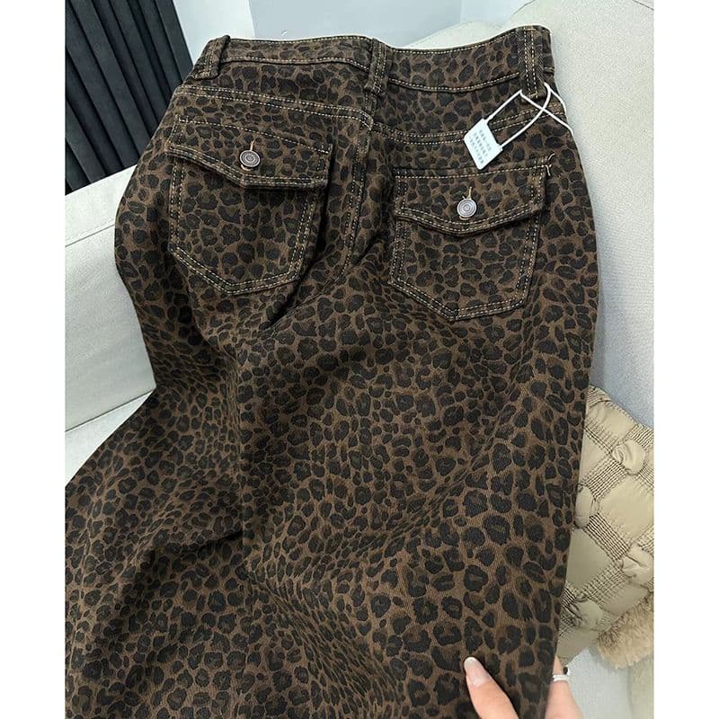 거리 하라주쿠 스타일 넓은 다리 청바지 여성 봄 가을 새로운 도루 센스 루즈핏 ins 슬림해 보이는 패션 바닥 청소 청바지 이미지 3