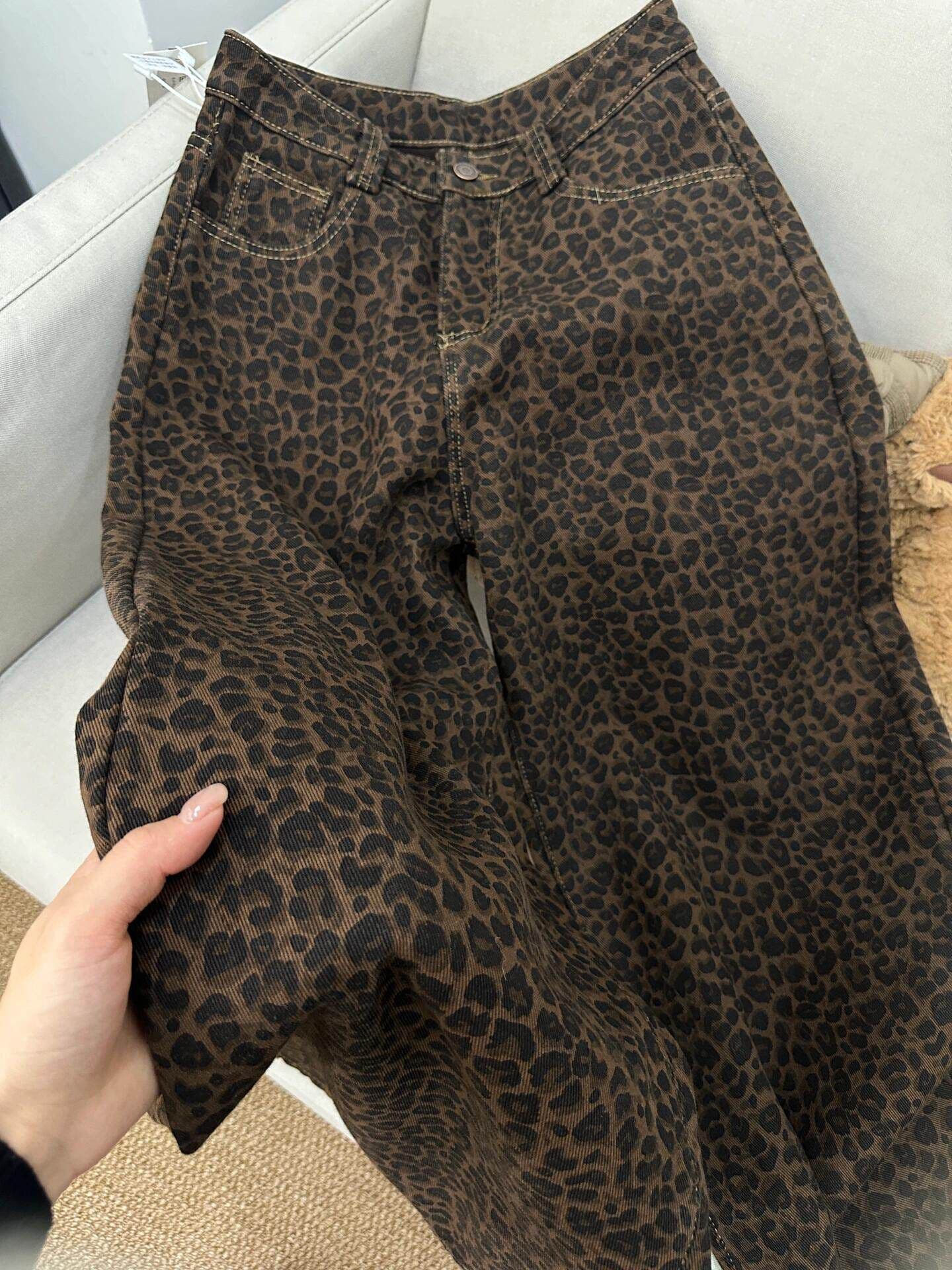 거리 하라주쿠 스타일 넓은 다리 청바지 여성 봄 가을 새로운 도루 센스 루즈핏 ins 슬림해 보이는 패션 바닥 청소 청바지 상세 이미지 3