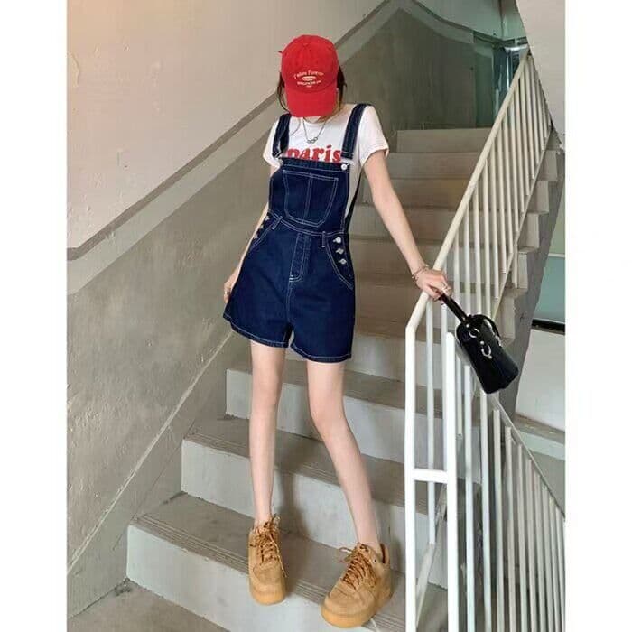 ins 바람 캐주얼 디자인 센스 데님 멜빵 반바지 여성 봄 여름 새로운 다용도 출퇴근 멜빵 청바지 트렌디 상세 이미지 4