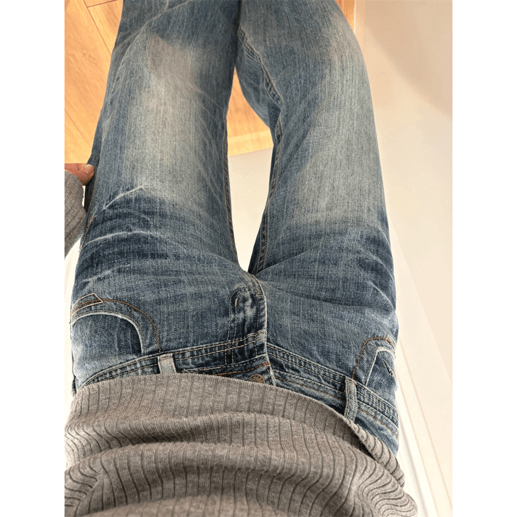디자인 센스 거리 개성 캐주얼 디자인 센스 나팔 청바지 여성 봄 가을 새로운 다용도 부츠컷 청바지 이미지 5