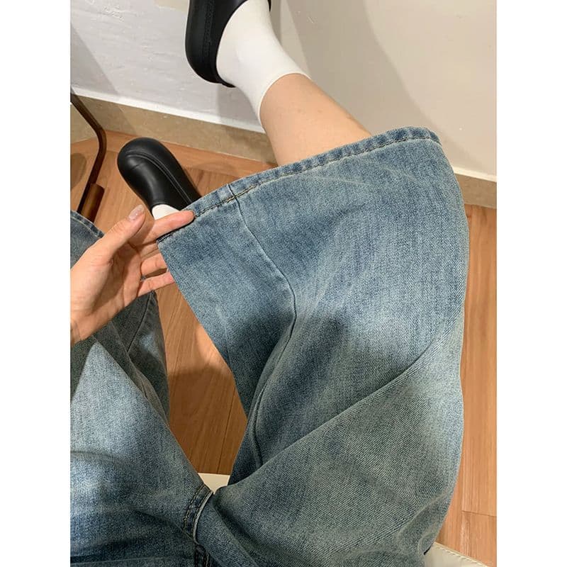 한국 스타일 작은 대중 7 점 청바지 여성 봄 여름 새로운 하이웨이스트 ins 트렌디 루즈핏 패션 7 점 청바지 트렌디 이미지 4
