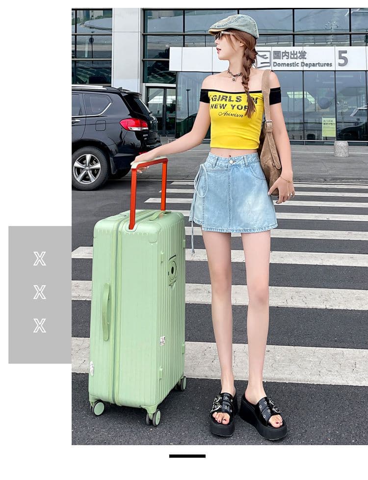 개성 ins 트렌디 페이크 레이어드 한 마디 데님 짧은 치마바지 여성 봄 여름 새로운 작은 대중 레이스업 하이웨이스트 데님 치마바지 상세 이미지 11