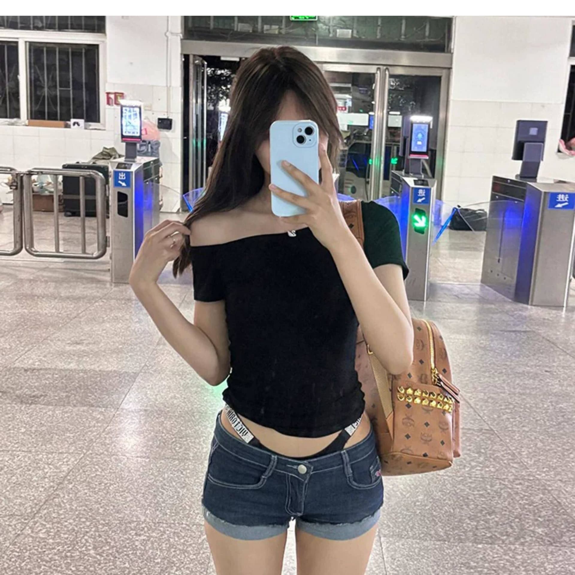 디자인 센스 높음 거리 작은 대중 스트레이트 반바지 청바지 여성 봄 여름 새로운 볼륨 측면 패션 데님 짧은 바지 상세 이미지 6