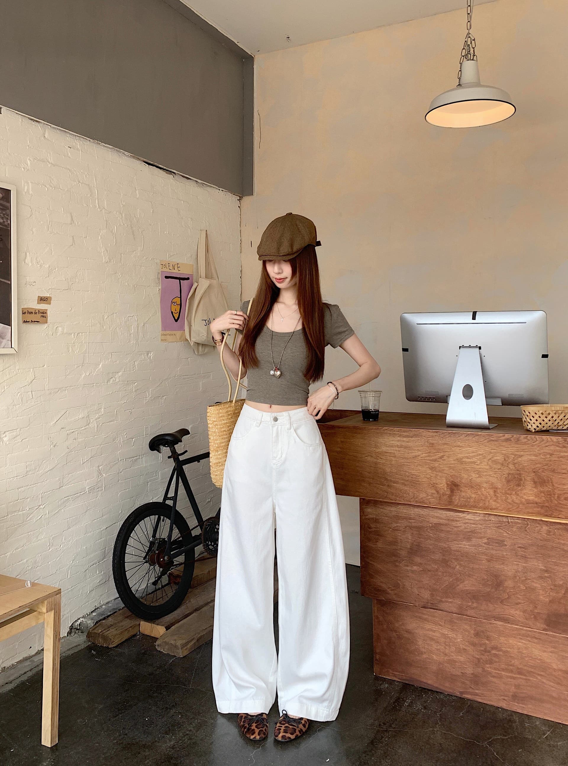 작은 키 ins 트렌디 넓은 다리 청바지 여성 봄 가을 새로운 루즈핏 패션 출퇴근 트렌드 스트레이트 청바지 상세 이미지 4