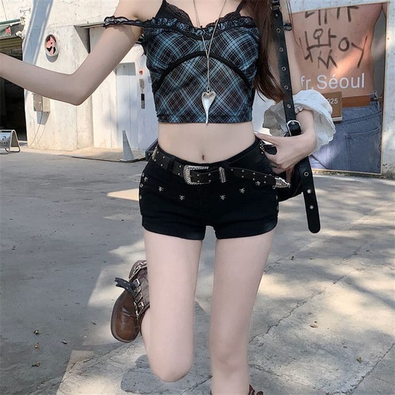 거리 마이크로 폭탄 데님 반바지 여성 봄 여름 새로운 패션 캐주얼 출퇴근 디자인 센스 타이트 스커트 데님 뜨거운 바지 이미지 5