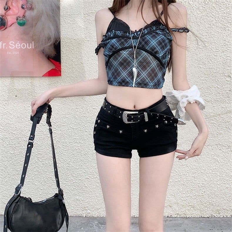 거리 마이크로 폭탄 데님 반바지 여성 봄 여름 새로운 패션 캐주얼 출퇴근 디자인 센스 타이트 스커트 데님 뜨거운 바지 상세 이미지 3