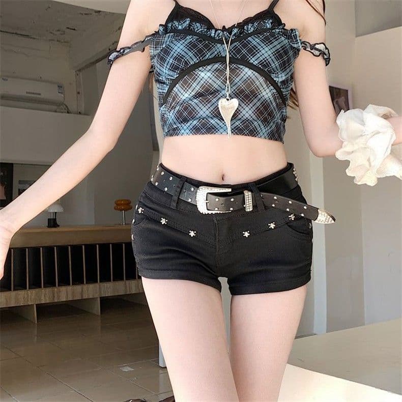 거리 마이크로 폭탄 데님 반바지 여성 봄 여름 새로운 패션 캐주얼 출퇴근 디자인 센스 타이트 스커트 데님 뜨거운 바지 상세 이미지 9