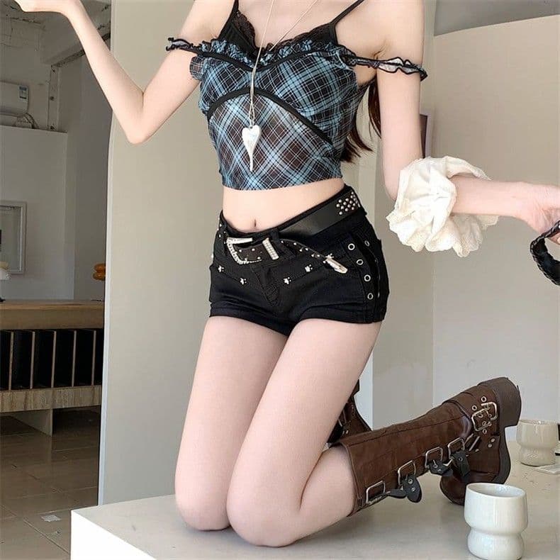 거리 마이크로 폭탄 데님 반바지 여성 봄 여름 새로운 패션 캐주얼 출퇴근 디자인 센스 타이트 스커트 데님 뜨거운 바지 상세 이미지 10
