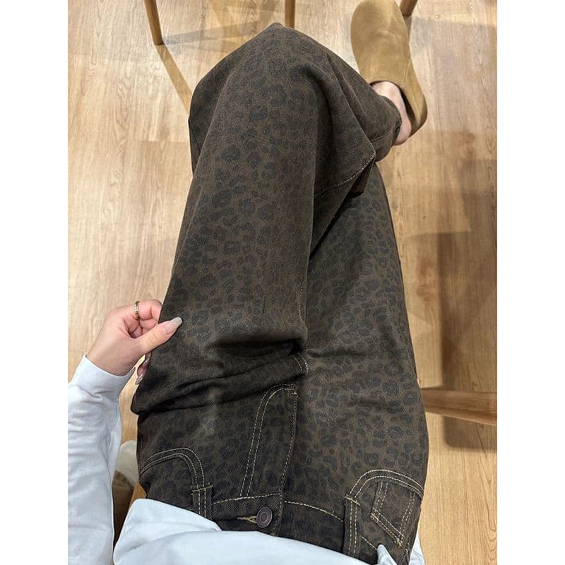 거리 중성 미니멀리즘 넓은 다리 청바지 여성 봄과 가을 도루 센스 루즈핏 ins 슬림해 보이는 패션 바닥 청소 청바지