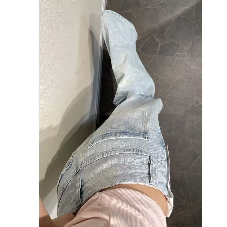 개성 거리 출퇴근 스트레이트 청바지 여성 봄 가을 새로운 하이웨이스트 루즈핏 도루 센스 패션 스트레이트 청바지 상세 이미지 9