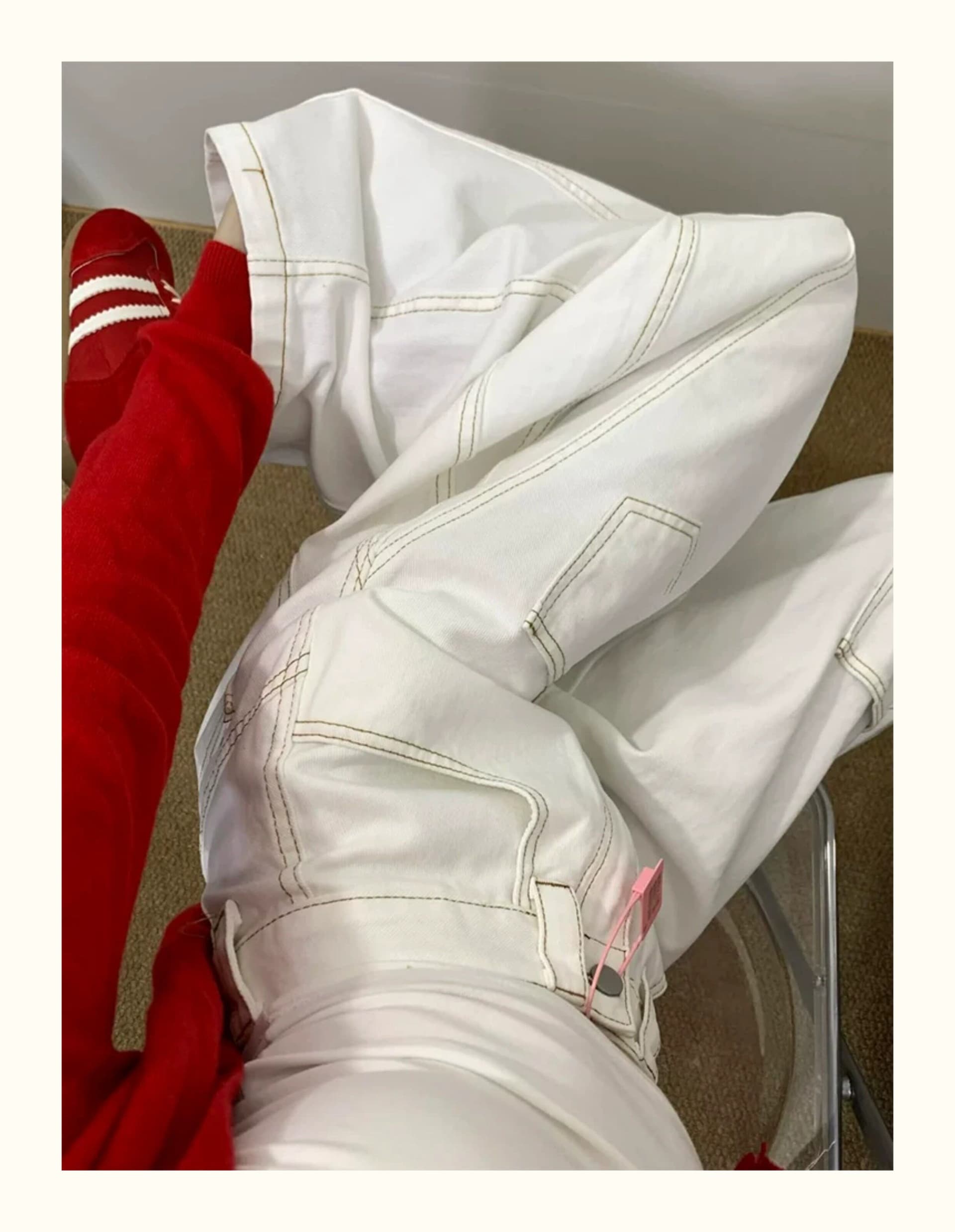 ins 트렌디 트렌드 품격 하이웨이스트 루즈핏 넓은 다리 청바지 여성 봄 가을 새로운 아메리칸 개성 넓은 다리 청바지 상세 이미지 3