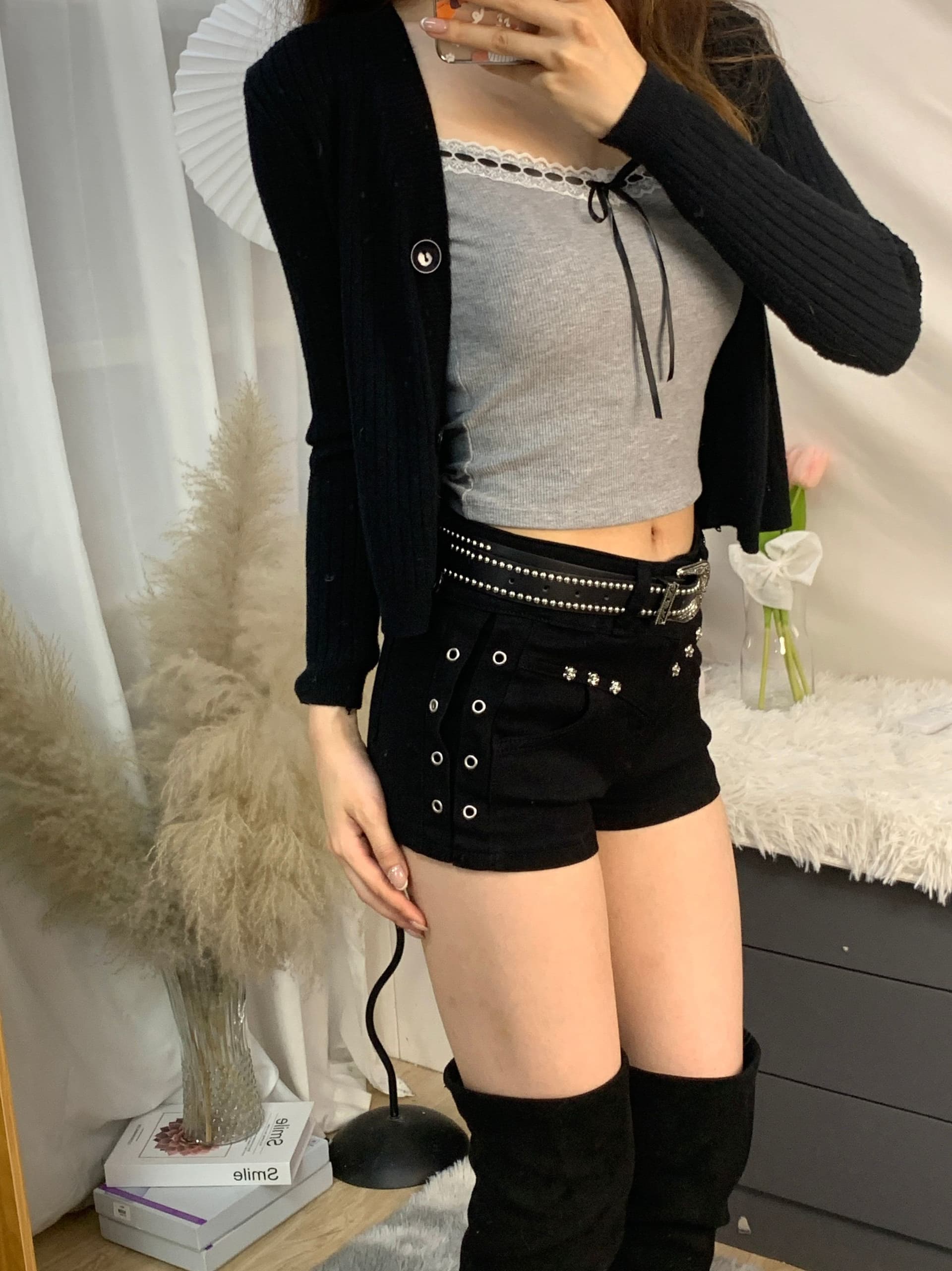 학원 스타일 마이크로 폭탄 데님 반바지 여성 봄 여름 새로운 패션 캐주얼 출퇴근 ins 디자인 센스 데님 핫 바지 상세 이미지 6