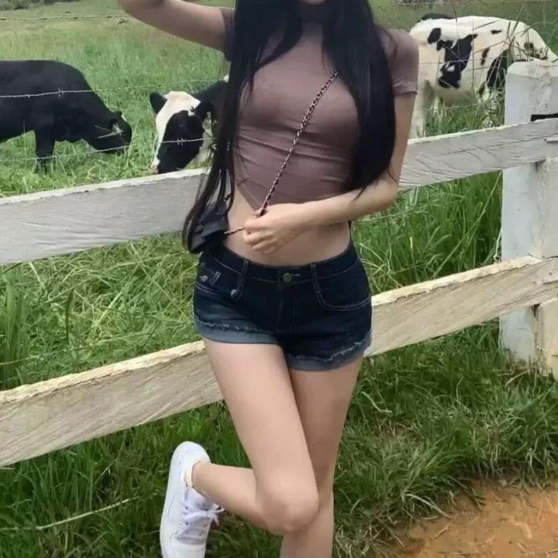 핫걸 미니멀리즘 스트레이트 반바지 청바지 여성 봄 여름 새로운 볼륨 측면 시간 출퇴근 여전히 스트레이트 데님 짧은 바지 이미지 3