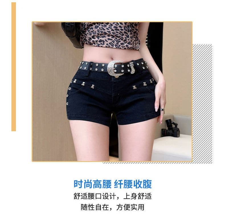 핫걸 디자인 센스 거리 마이크로 폭탄 데님 반바지 여성 봄 여름 새로운 패션 캐주얼 출퇴근 데님 뜨거운 바지 상세 이미지 3