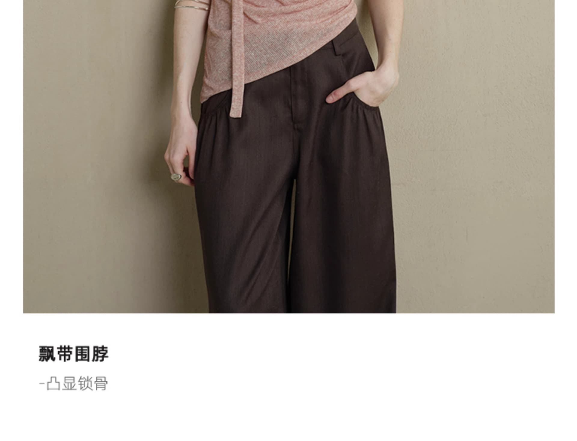 someone sometimes 비대칭 밑단 디자인 측면 허리 수신 Pleat 리본 조끼 슬립 행침 목 맨위 상세 이미지 6