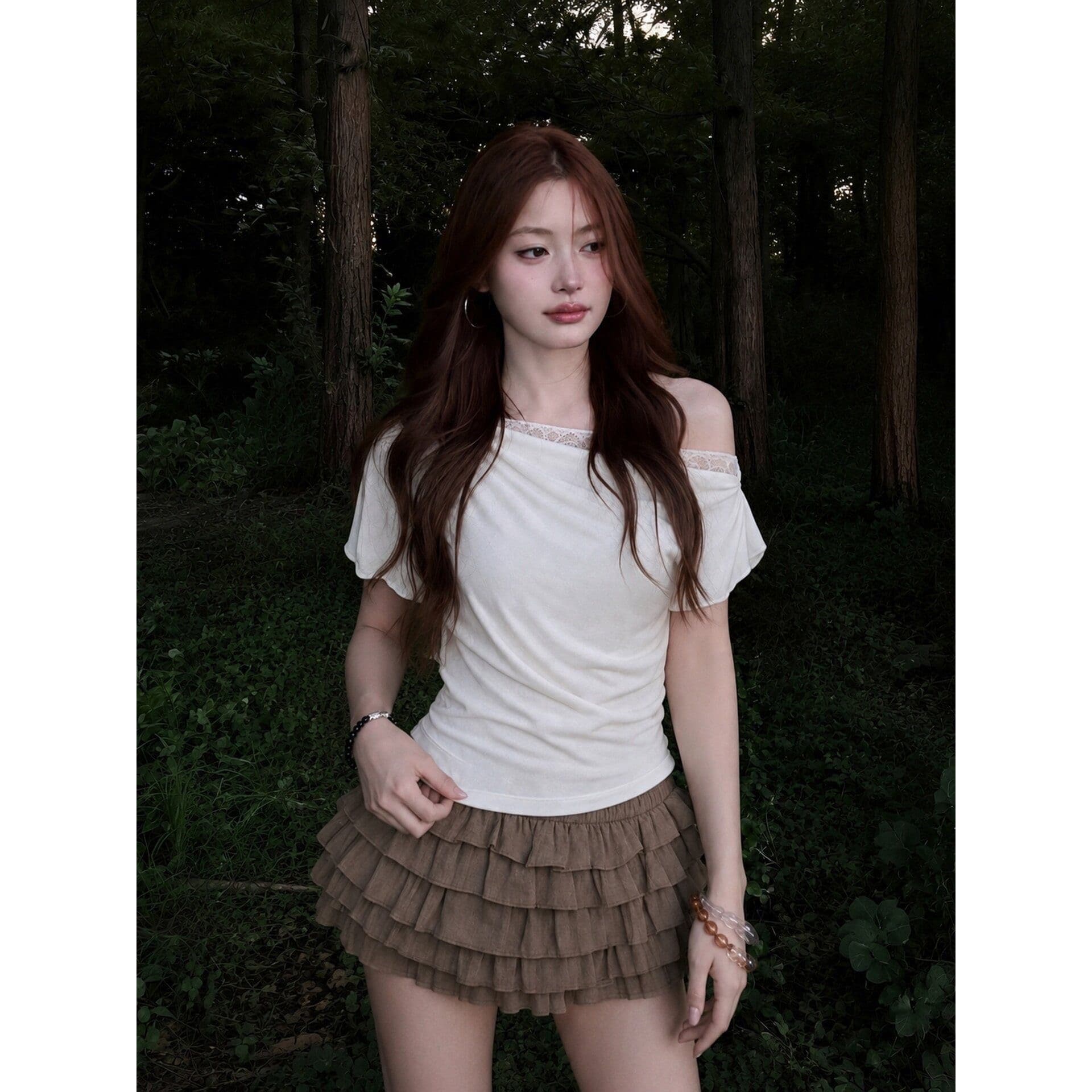 여름 새로운 패션 다용도 핫걸 바람 반팔 티셔츠 여성 여름 새로운 디자인 센스 작은 대중 몸매 가꾸기 맨위 트렌디 상세 이미지 5