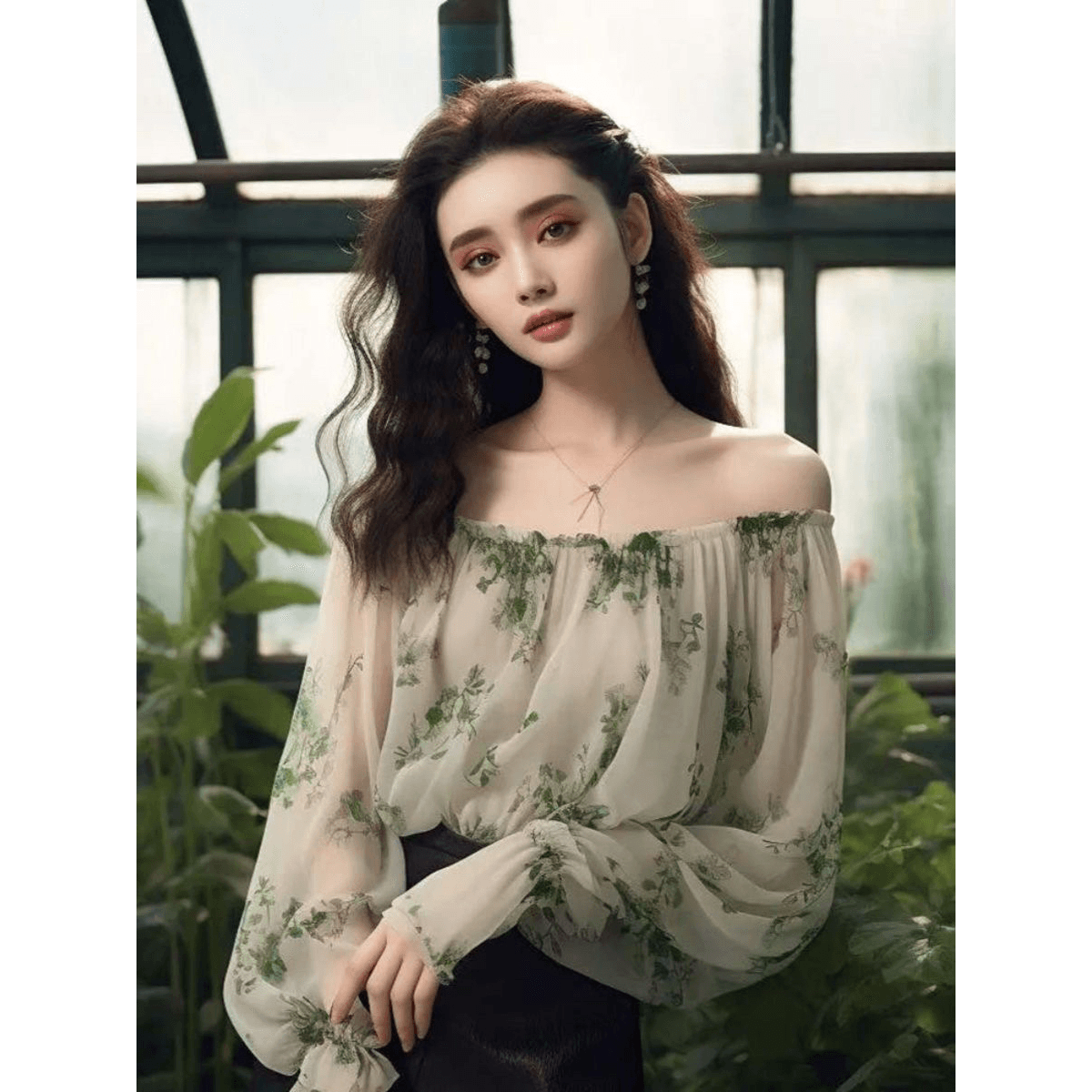 아메리칸 핫걸 오프숄더 레오파드 무늬 맨위 여성 봄 여름 새로운 루즈핏 다용도 슬림해 보이는 얇은 스타일 고급 센스 맨위 트렌디 이미지 5