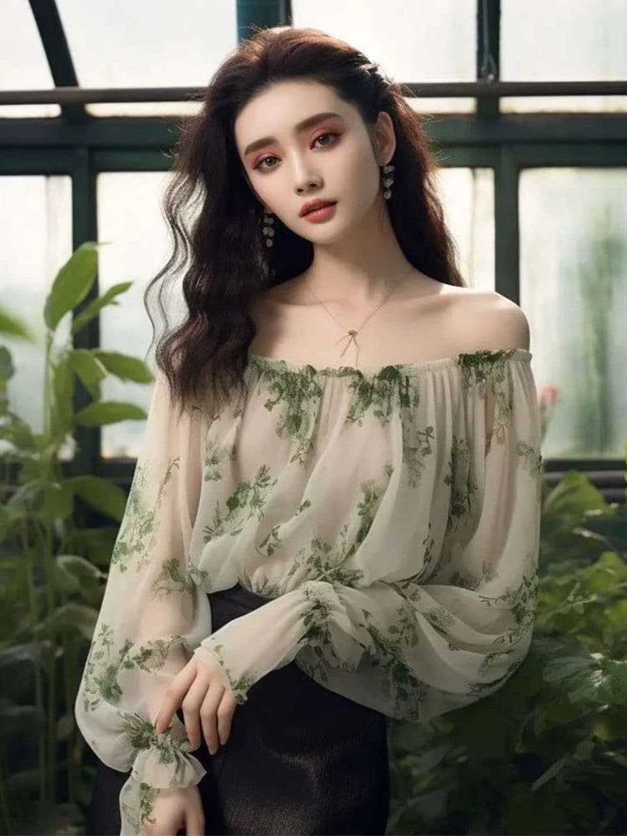 아메리칸 핫걸 오프숄더 레오파드 무늬 맨위 여성 봄 여름 새로운 루즈핏 다용도 슬림해 보이는 얇은 스타일 고급 센스 맨위 트렌디 상세 이미지 6