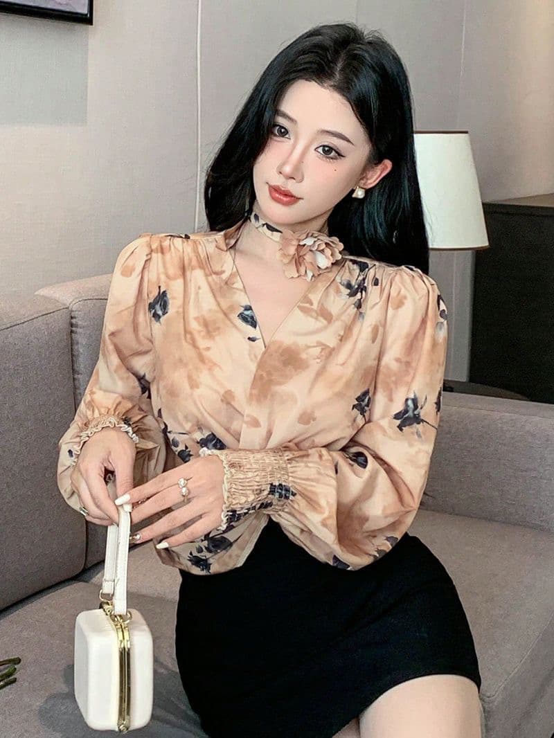프랑스식 순수한 욕망 셔츠 레트로 고급 센스 패션 셔츠 2026 섹시함 다용도 루즈핏 품격 맨위 여성 0938