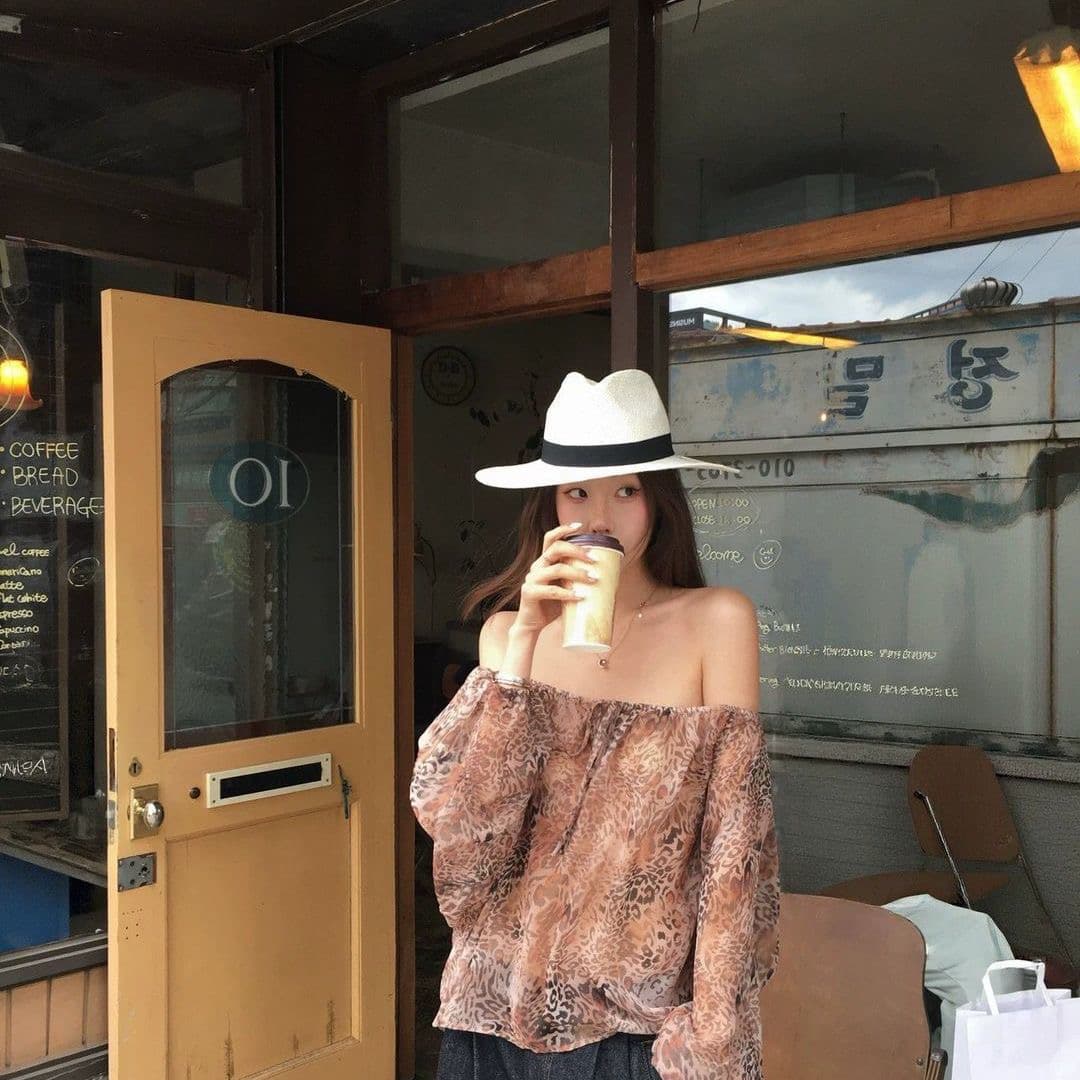 훌륭함 니켈 티 Romantik 기타 착용 법 품격 섹션 오프숄더 여성 루즈핏 슬림해 보이는 캐주얼 느슨함 센스 맨위 상세 이미지 1