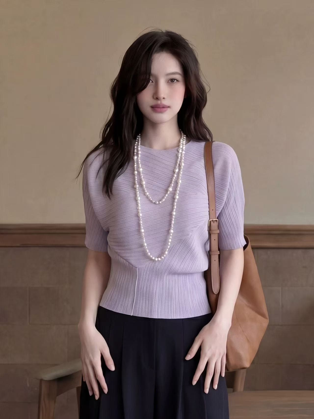 2026 슈퍼 화재 연령 감소 디자인 센스 자이언트 잘 생긴 아름다운 반팔 티셔츠 여성 고유 한 아름다운 초기 Z아 어깨 작은 맨위 상세 이미지 2