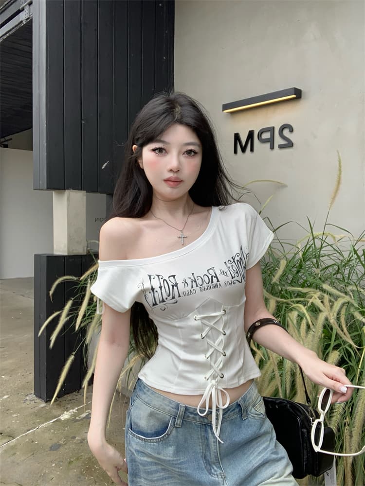 실사 작은 대중 디자인 센스 아메리칸 핫걸 동점 몸 계속하기 티셔츠 맨위 여성 상세 이미지 2