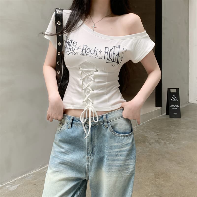 실사 작은 대중 디자인 센스 아메리칸 핫걸 동점 몸 계속하기 티셔츠 맨위 여성 상세 이미지 11