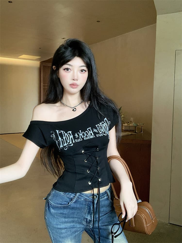 실사 작은 대중 디자인 센스 아메리칸 핫걸 동점 몸 계속하기 티셔츠 맨위 여성 상세 이미지 12